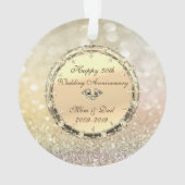 Bokeh, Diamonds 50th Wedding Jubileum Ornament (achterkant)