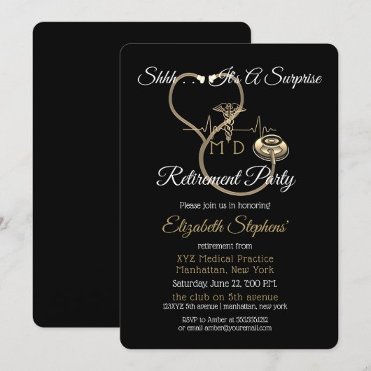 Bokeh Doctor Stethoscoop Enterprise Retirement Par Kaart (Voorkant / Achterkant)