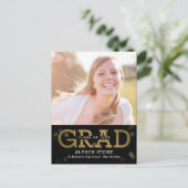 Bokeh EDITABLE COLOR Photo Afstuderen Briefkaart (Staand voorkant)