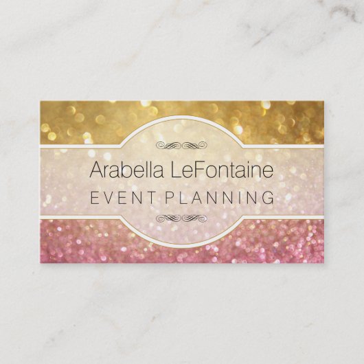 Bokeh Elegant Events Visitekaartje Glitter (Voorkant)