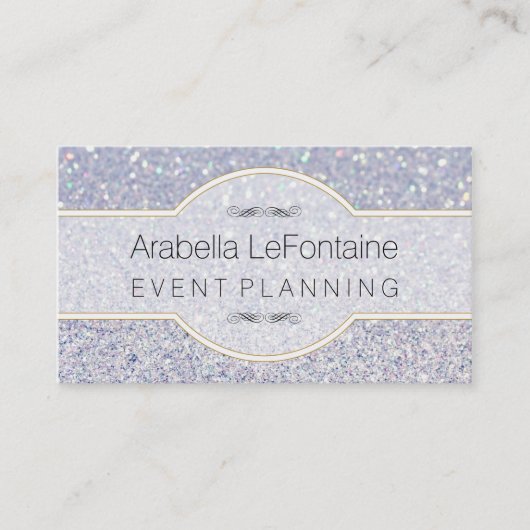 Bokeh Elegant Events Visitekaartje Glitter (Voorkant)