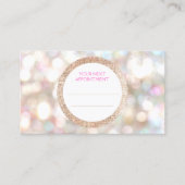 Bokeh en Roos Gold Sequin Hair Salon Benoeming Afsprakenkaartje (Voorkant)