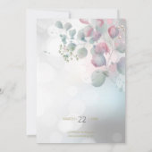 Bokeh en Roos Laurel Eucalyptus Save the Date Kaart (Achterkant)