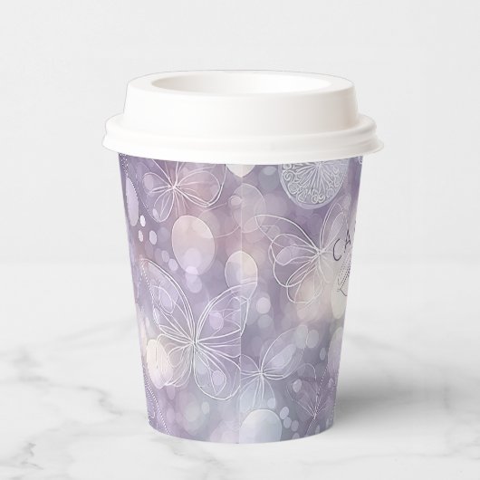 Bokeh en Vlinder Quinceanera ID1030 Papieren Bekers (Rechts)