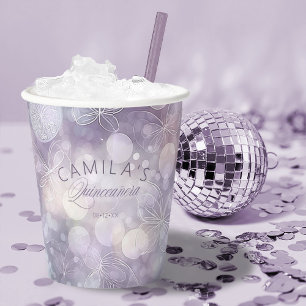Bokeh en Vlinder Quinceanera ID1030 Papieren Bekers