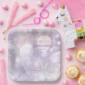 Bokeh en Vlinder Quinceanera Lavendel ID1030 Papieren Bordje (Feest)