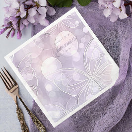 Bokeh en Vlinder Quinceanera Lavendel ID1030 Servet