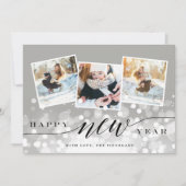 Bokeh Flare | Nieuwjaarsfotocollage-Kaart Feestdagenkaart (Voorkant)