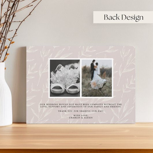 Bokeh Flare Trouwfoto Dank u kaart