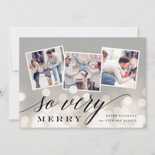 Bokeh Flare | Vakantie Fotocollagekaart Feestdagenkaart (Voorkant)