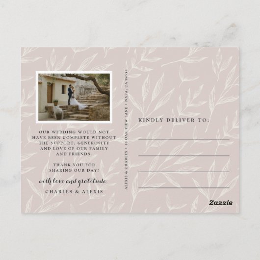 Bokeh Flare Wedding Foto Dank je Briefkaart (Achterkant)