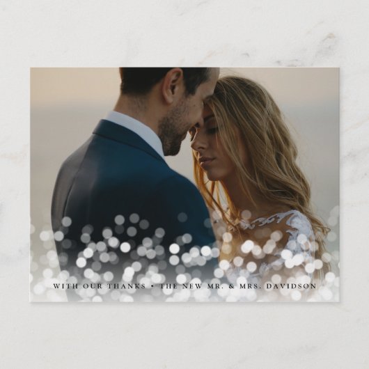 Bokeh Flare Wedding Foto Dank je Briefkaart (Voorkant)