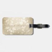 Bokeh Folie Confetty Gold Glitter Unicorn Bagagelabel (Achterkant horizontaal)