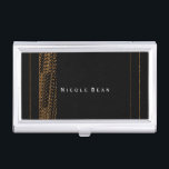 Bokeh Glam All Black & Gold Business Card Holder Visitekaarthouder<br><div class="desc">Bokeh Glam All Black & Gold Business Card Holder. Pas aan met om het even welke tekst of verlaat het leeg.</div>
