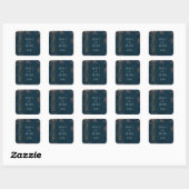 Bokeh Glam Blauwe & Gouden Favor Stickers (Vel)