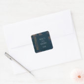 Bokeh Glam Blauwe & Gouden Favor Stickers (Envelop)