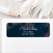 Bokeh Glam Blauwe & Gouden Lichten Adreslabels Etiket (Insitu)