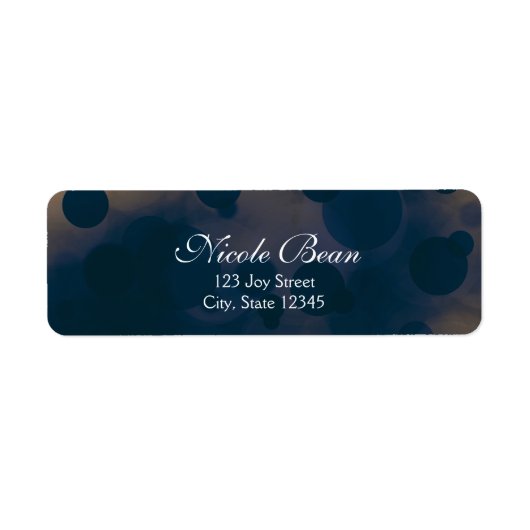 Bokeh Glam Blauwe & Gouden Lichten Adreslabels Etiket (Voorkant)