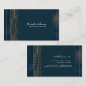 Bokeh Glam Blue en Gold Chic-Visitekaartjes Visitekaartje (Voorkant / Achterkant)