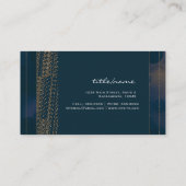 Bokeh Glam Blue en Gold Chic-Visitekaartjes Visitekaartje (Achterkant)