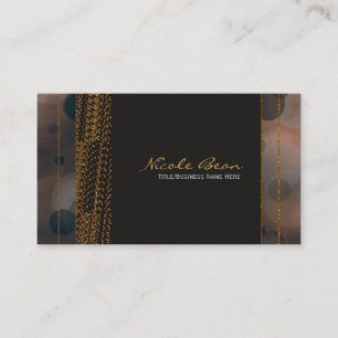Bokeh Glam Bruin Beige & Goud Chique Visitekaartje