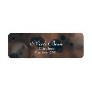 Bokeh Glam Bruine Beige & Gouden Adreslabels Etiket