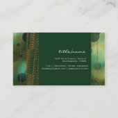 Bokeh Glam Green & Gold Chic Visitekaartjes (Achterkant)