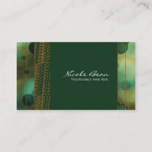 Bokeh Glam Green & Gold Chic-Visitekaartjes Visitekaartje