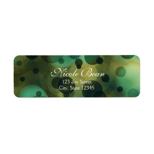 Bokeh Glam Groen & Goud Adreslabels Etiket (Voorkant)