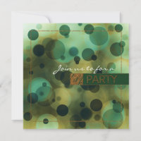 Bokeh Glam Groen & Goud PARTY Uitnodigingen