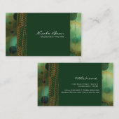 Bokeh Glam Groene & Gouden Chic Visitekaartjes (Voorkant / Achterkant)