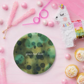 Bokeh Glam Lights Green & Gold Party Borden Papieren Bordje (Feest)