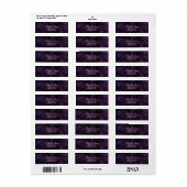 Bokeh Glam Paars & Goud Adreslabels Etiket (Full Sheet)