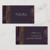 Bokeh Glam Paarse & Gouden Chique Visitekaartjes (Voorkant / Achterkant)