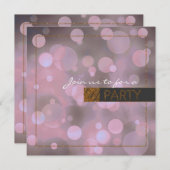 Bokeh Glam Paarse Grey & Gold Birthday Party Kaart (Voorkant / Achterkant)