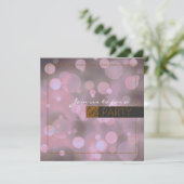 Bokeh Glam Paarse Grey & Gold Birthday Party Kaart (Staand voorkant)