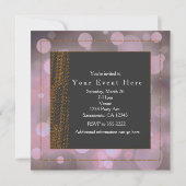 Bokeh Glam Paarse Grey & Gold Birthday Party Kaart (Achterkant)