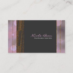 Bokeh Glam Roze Grijs & Goud Chique Visitekaartjes