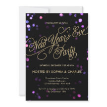Bokeh Glam Uitnodiging Eve Party van nieuwjaar