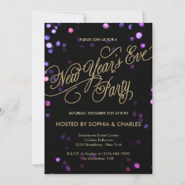 Bokeh Glam Uitnodiging Eve Party van nieuwjaar