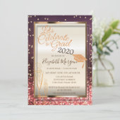 Bokeh, Glitter Afstudeerhoed, Glas Afstudeercap Kaart (Staand voorkant)