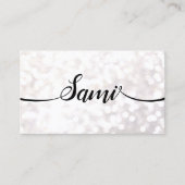 Bokeh Glitter Calligraphy Font Networking card Visitekaartje (Voorkant)