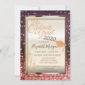 Bokeh, Glitter Graduation Cap, Glass Afstuderen Kaart (Voorkant)