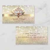 Bokeh Gold, Bruine Lotus Bloem Yoga Instructeur Visitekaartje (Voorkant / Achterkant)