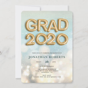 Bokeh Gold Foil Afstudeerder 2020 Kaart