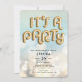 Bokeh Gold Foil ballontype Birthday Kaart (Voorkant)