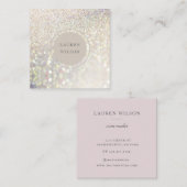 bokeh gold glitter iridescent square visitekaartje (Voorkant / Achterkant)