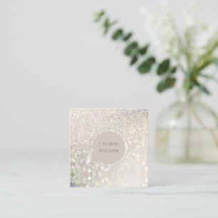 bokeh gold glitter iridescent square visitekaartje