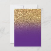 Bokeh Gold Glitter Royal Paars Ombre Save The Date (Achterkant)