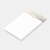 bokeh gold iridescent glitter monogram post-it® notes (Schuin)